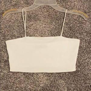 White Crop Tank Top